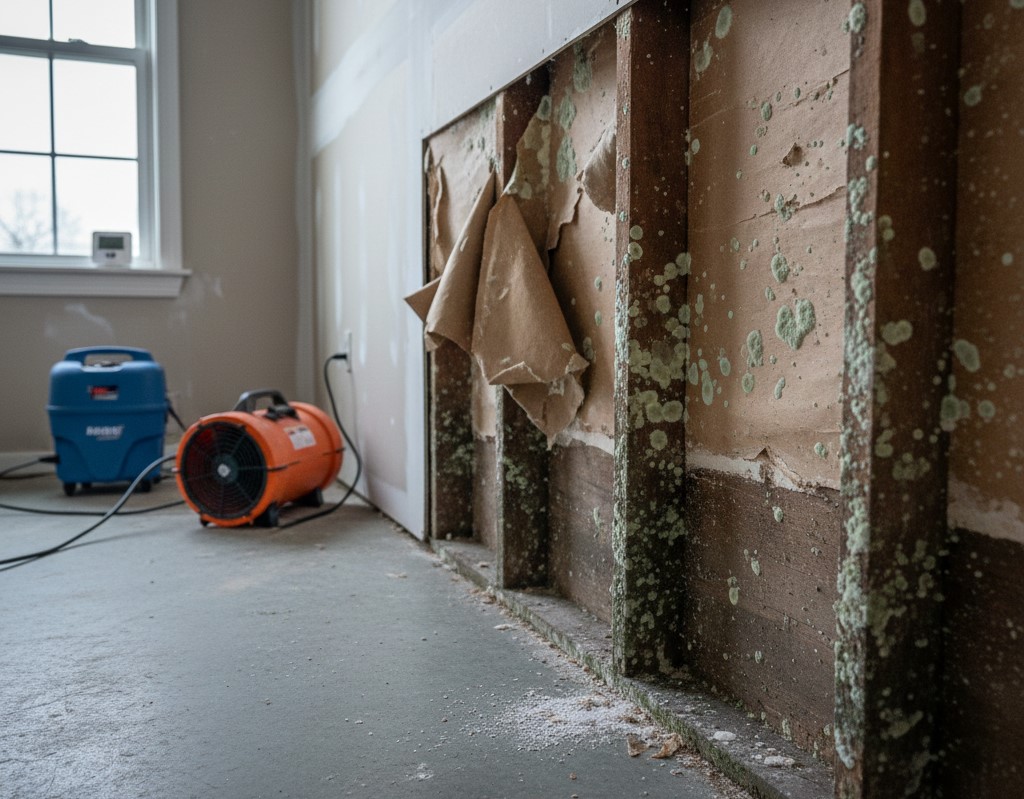 Mold growth following saltwater flooding